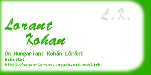 lorant kohan business card